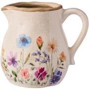 Vase/kanne med blomstermotiv