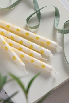 Tynne lys med mønster 4 pk