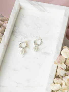 Jade shell pearl earring - sølv Secrets By B
