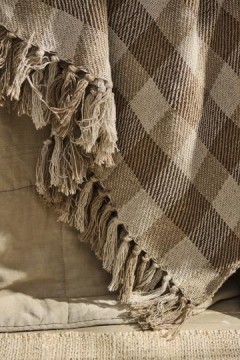 Pledd natur/beige/brun